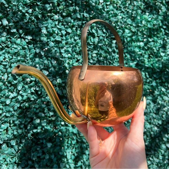 Vintage copper watering can, copper home decor, houseplant watering can - Picture 3 of 7